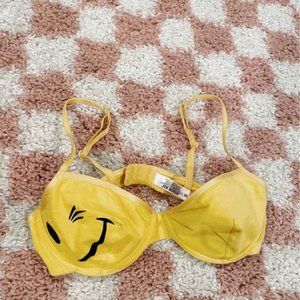Vintage Y2K Joe Boxer Smiley Face Wink Bra Bralette